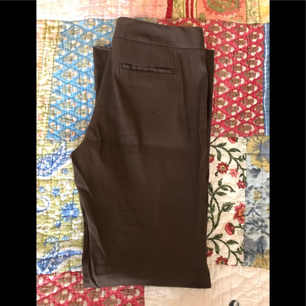 Chocolate Brown Linen Pants By Tahari Gem